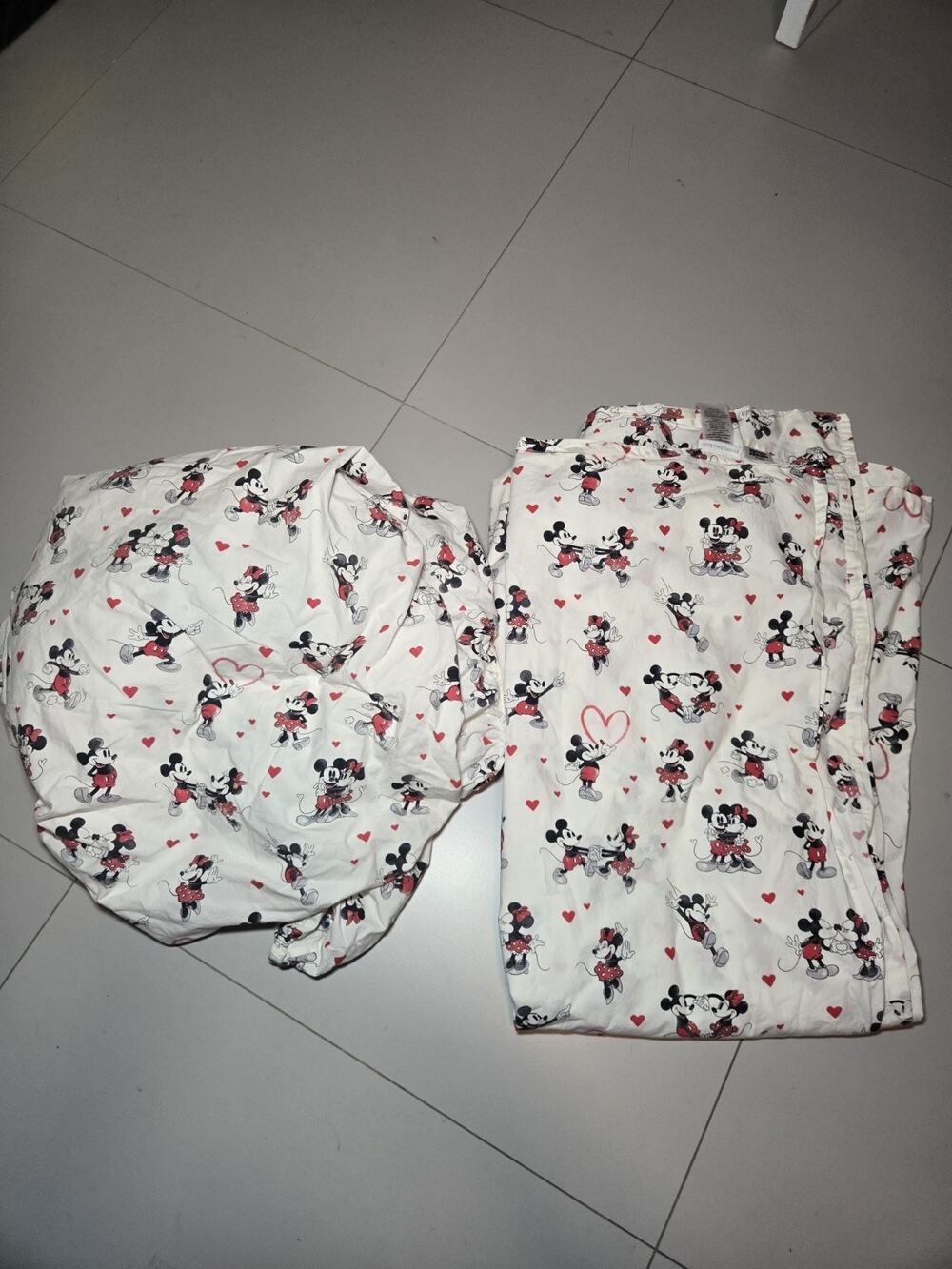 Mickey Mouse Queen Size Organic Sheet Flat & Fitted Set valentine's day